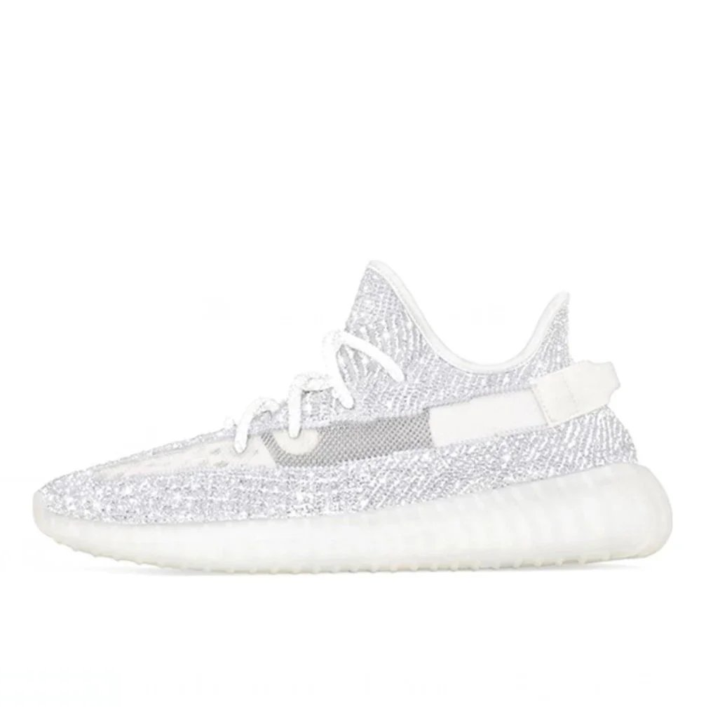 Unbranded Sneakers Knit Low-Top with Translucent Ribbed Soles — White Starry Sky