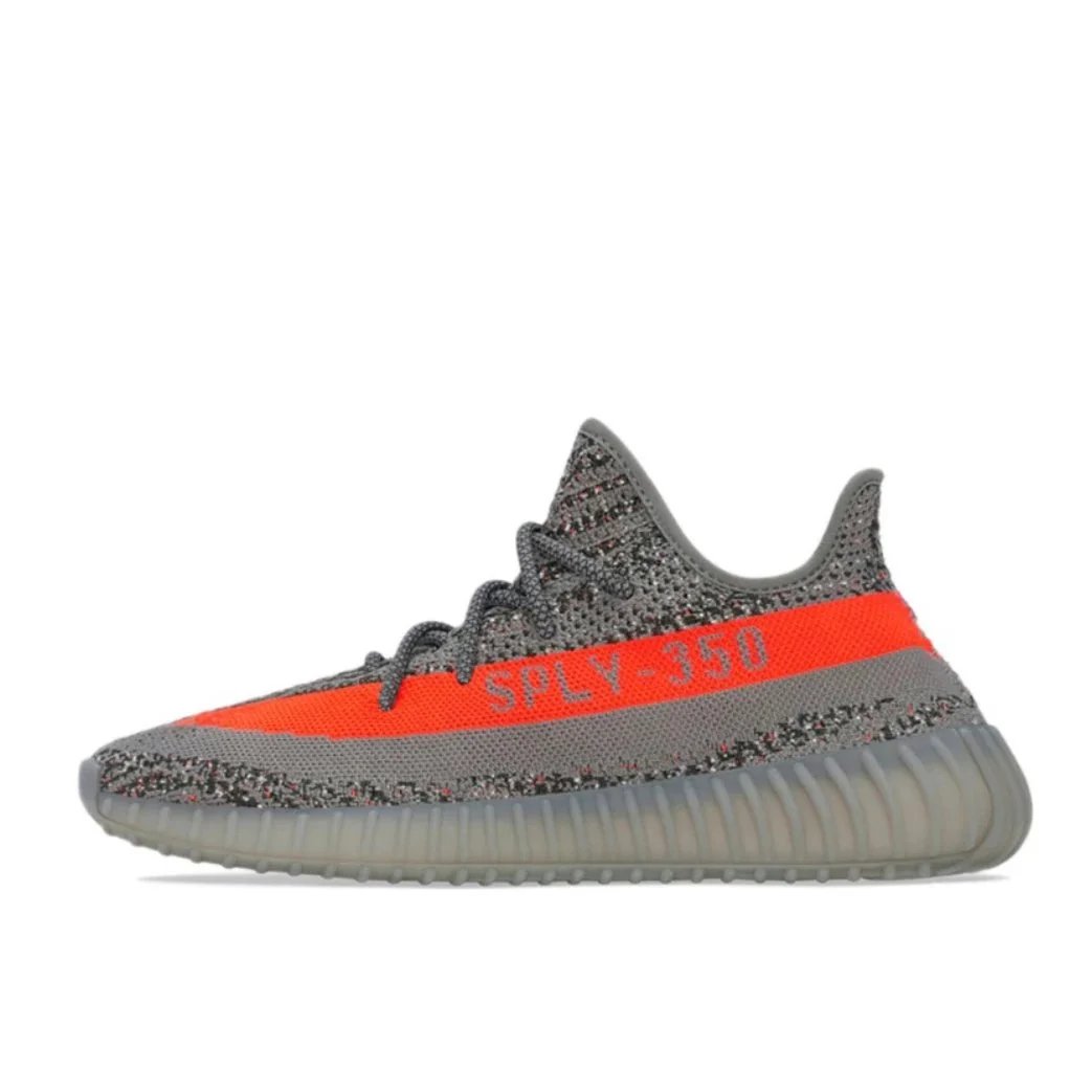 Unbranded Sneakers Knit Low-Top with Translucent Ribbed Soles — Old gray orange with baby’s breath all over the sky
