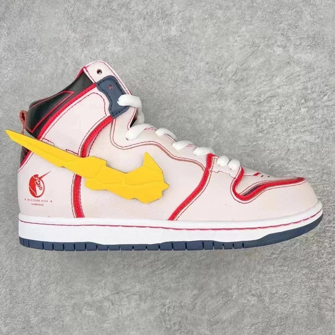 Unbranded Sneakers High-top lace-up with oversized side logo detail — YH Gao Gang Gundam Joint White