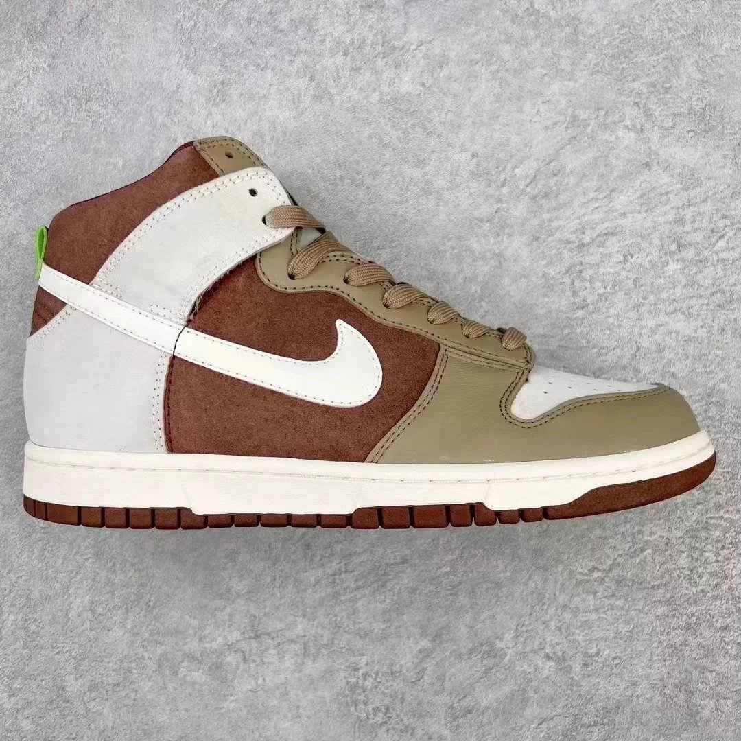 Unbranded Sneakers High-top lace-up with oversized side logo detail — YH high-top white brown