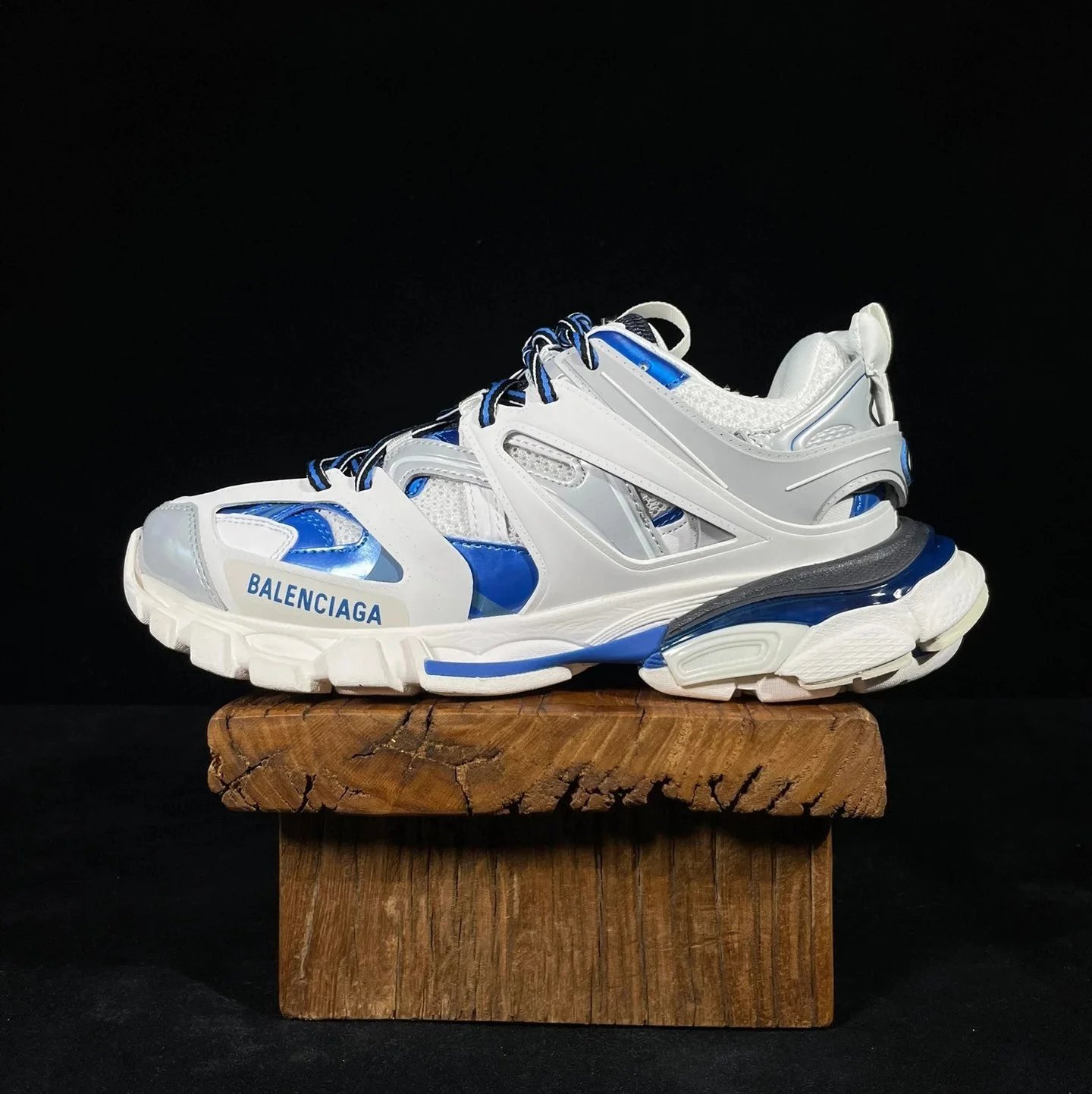 Balenciaga Sneakers Track 1.0 — White, blue, and gray