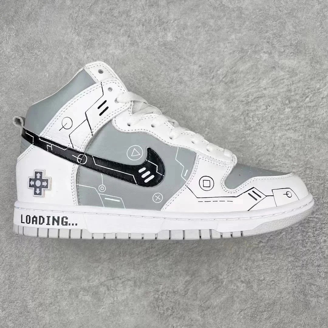 Unbranded Sneakers High-top lace-up with oversized side logo detail — YH High-help video game