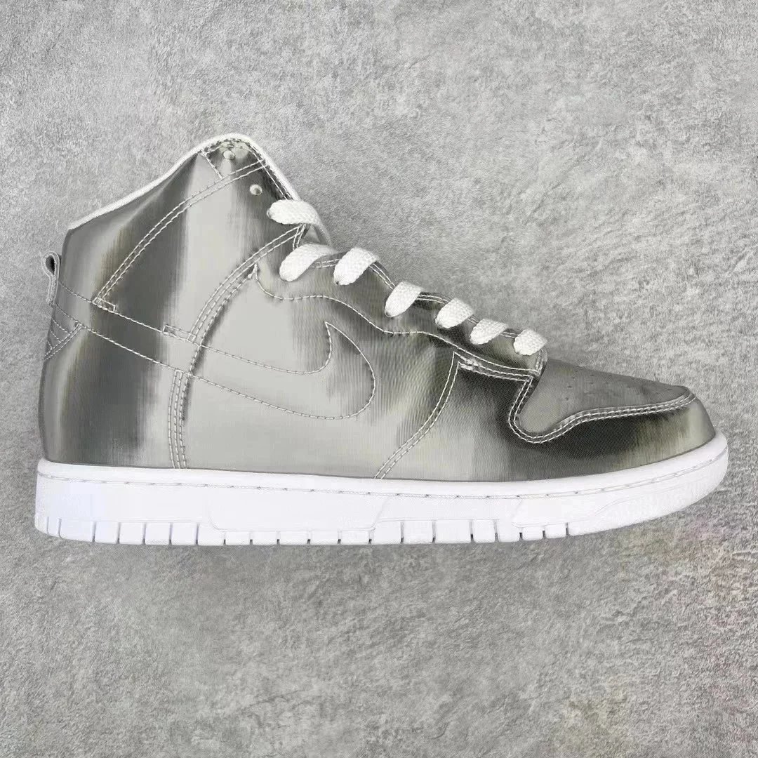 Unbranded Sneakers High-top lace-up with oversized side logo detail — YH High-top silver