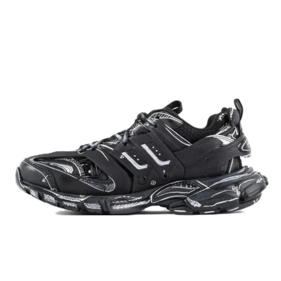 Balenciaga Sneakers Track 1.0 — Black graffiti