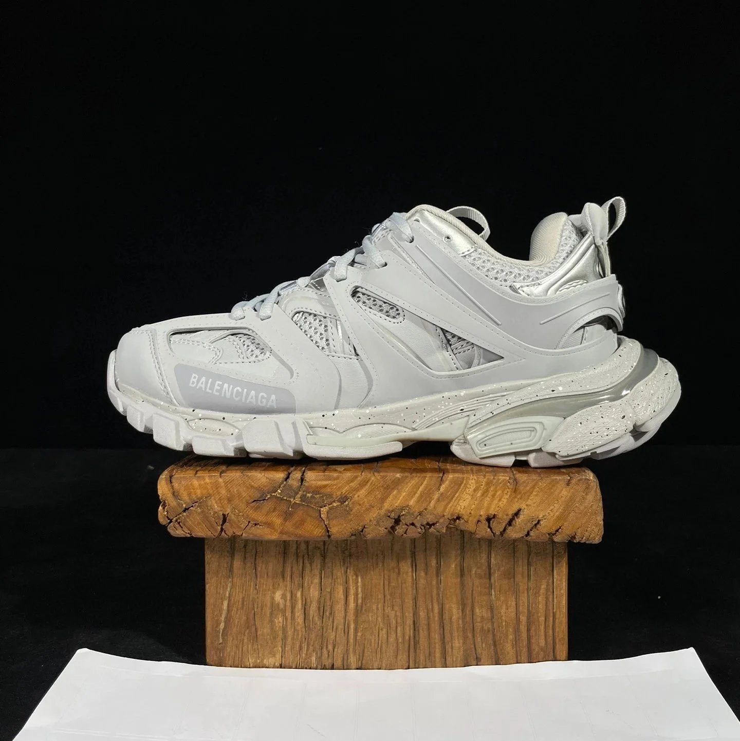 Balenciaga Sneakers Track 1.0 — Light gray big bottom splashed with ink