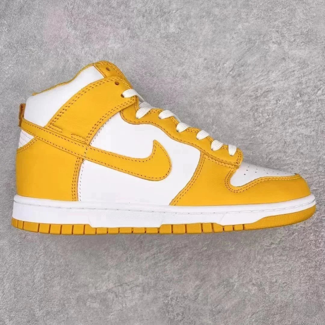 Unbranded Sneakers High-top lace-up with oversized side logo detail — YH High-top white light yellow