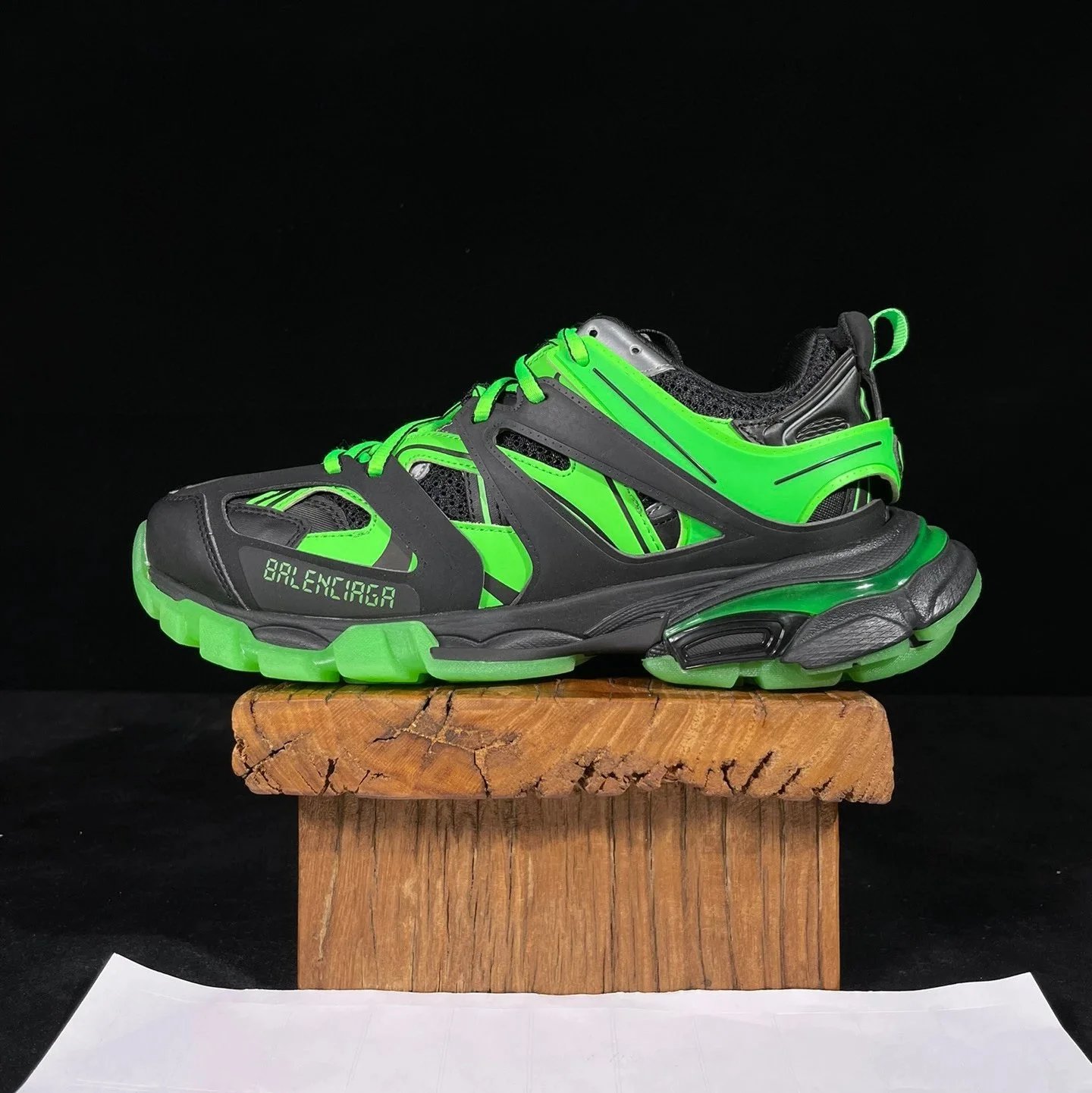 Balenciaga Sneakers Track 1.0 — Black Night Green Light