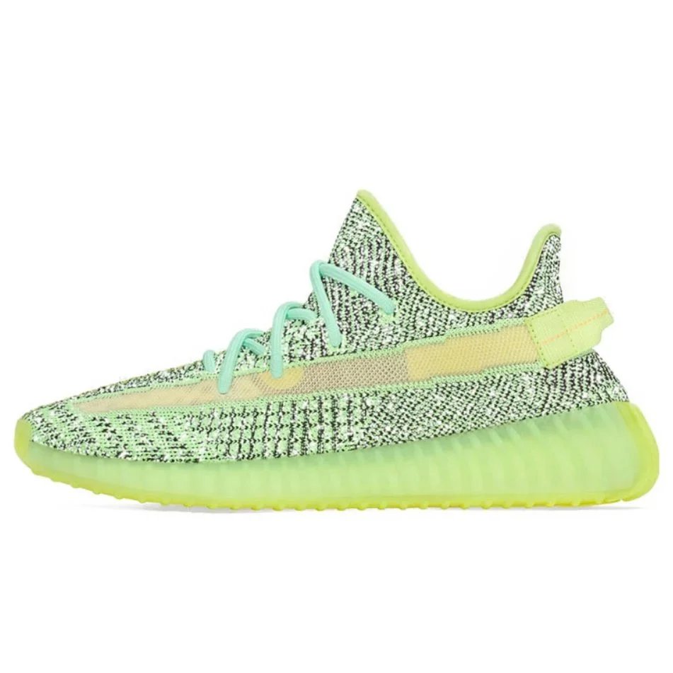 Unbranded Sneakers Knit Low-Top with Translucent Ribbed Soles — Black and green starry sky