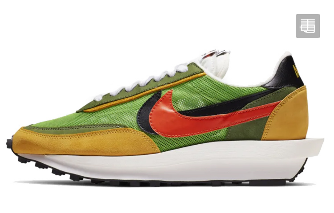 Nike Sneakers sacai LDWaffle double-Swoosh — catwalk 1.0 yellow and green
