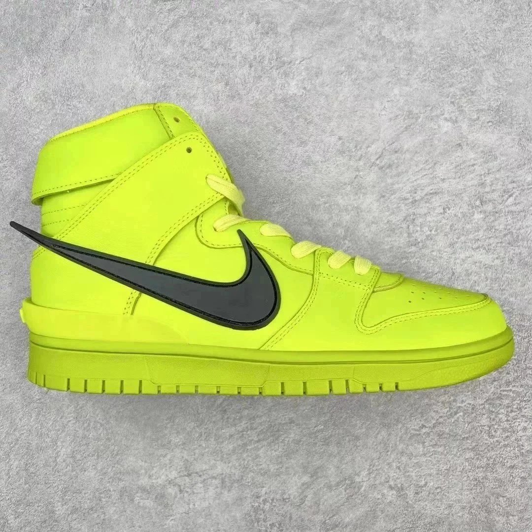 Unbranded Sneakers High-top lace-up with oversized side logo detail — YH AMBUSH Joint fluorescent green