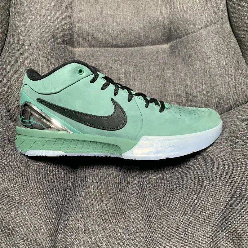 Nike Kobe basketball sneakers — Kobe 4 electroplated silver green