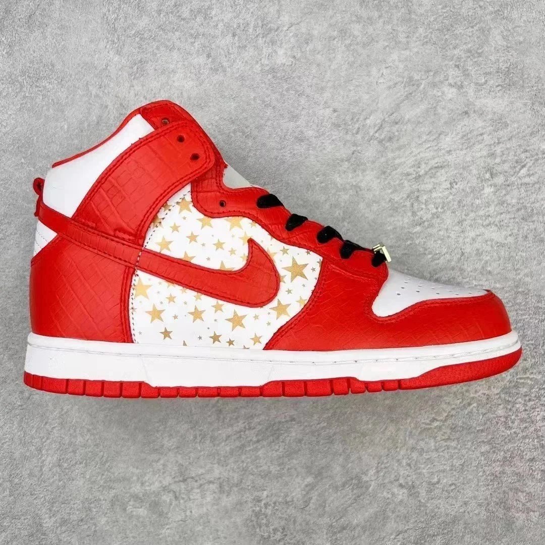 Unbranded Sneakers High-top lace-up with oversized side logo detail — YH High-top white and red stars