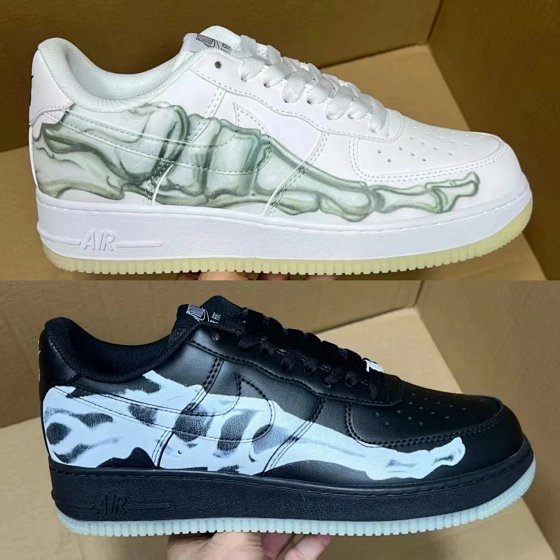 PB Version AF1 Air Force Halloween Black and White