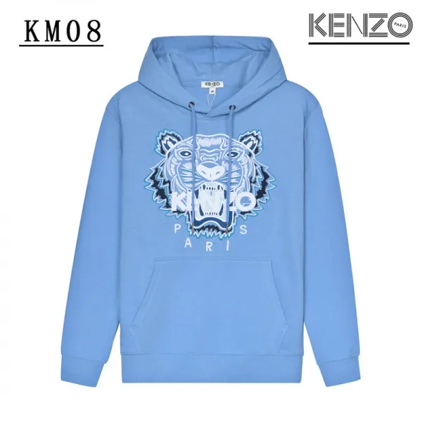 Kenzo Tiger Embroidered Light Blue Hoodie - 1
