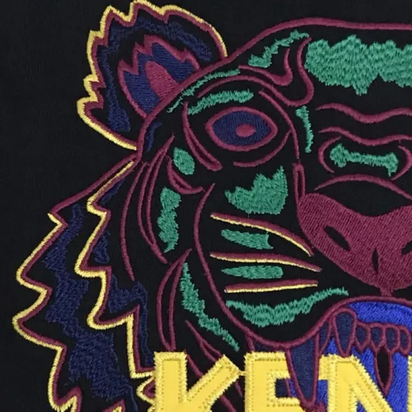 Kenzo Tiger Embroidered Black Hoodie - 8