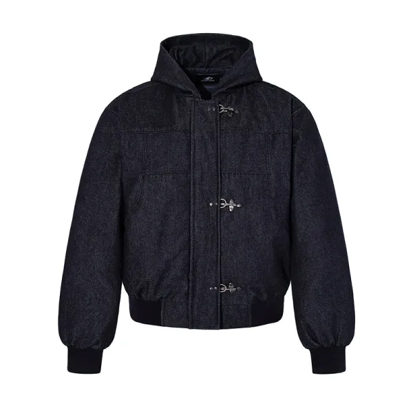 Balenciaga Hooded Toggle Jacket Navy Outerwear - 1