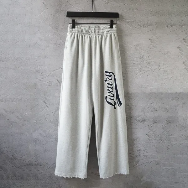 Balenciaga Luxury Script Sweatpants Gray - 1