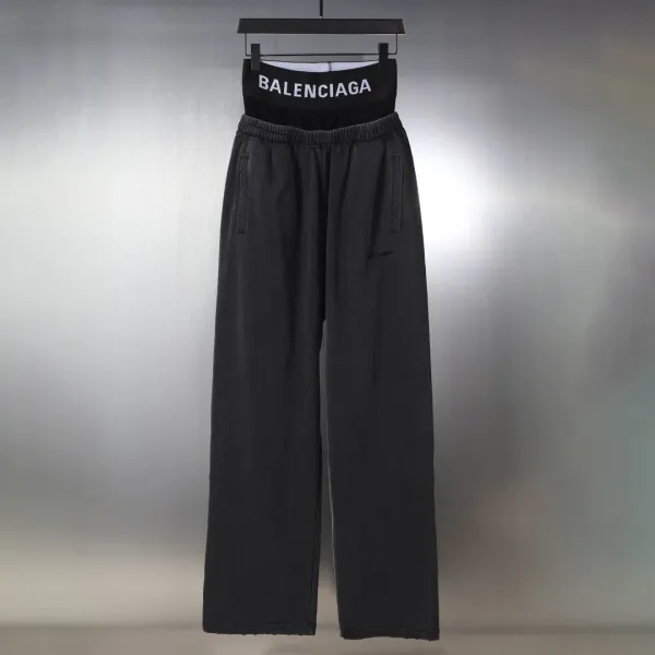 Balenciaga Logo Waistband Sweatpants Black - 1