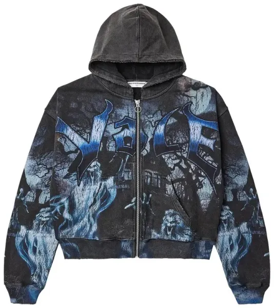 Valextra x Vace Distressed Graphic Zip-Up Hoodie - 1