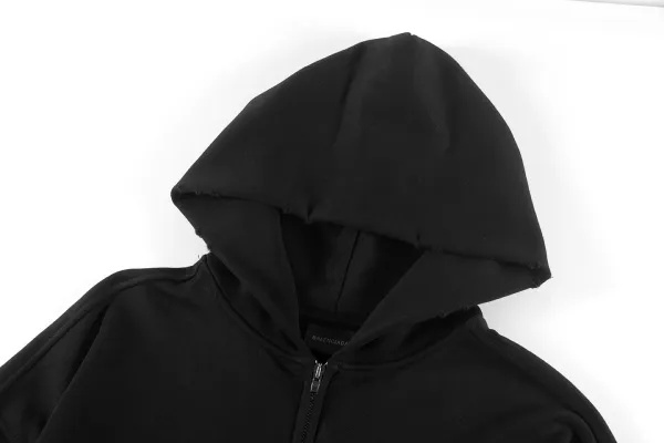 Balenciaga Logo Zip-Up Hoodie Black - 10