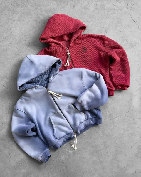 Off-White Zip-Up Hoodie Charcoal Gray Hoodie - 5