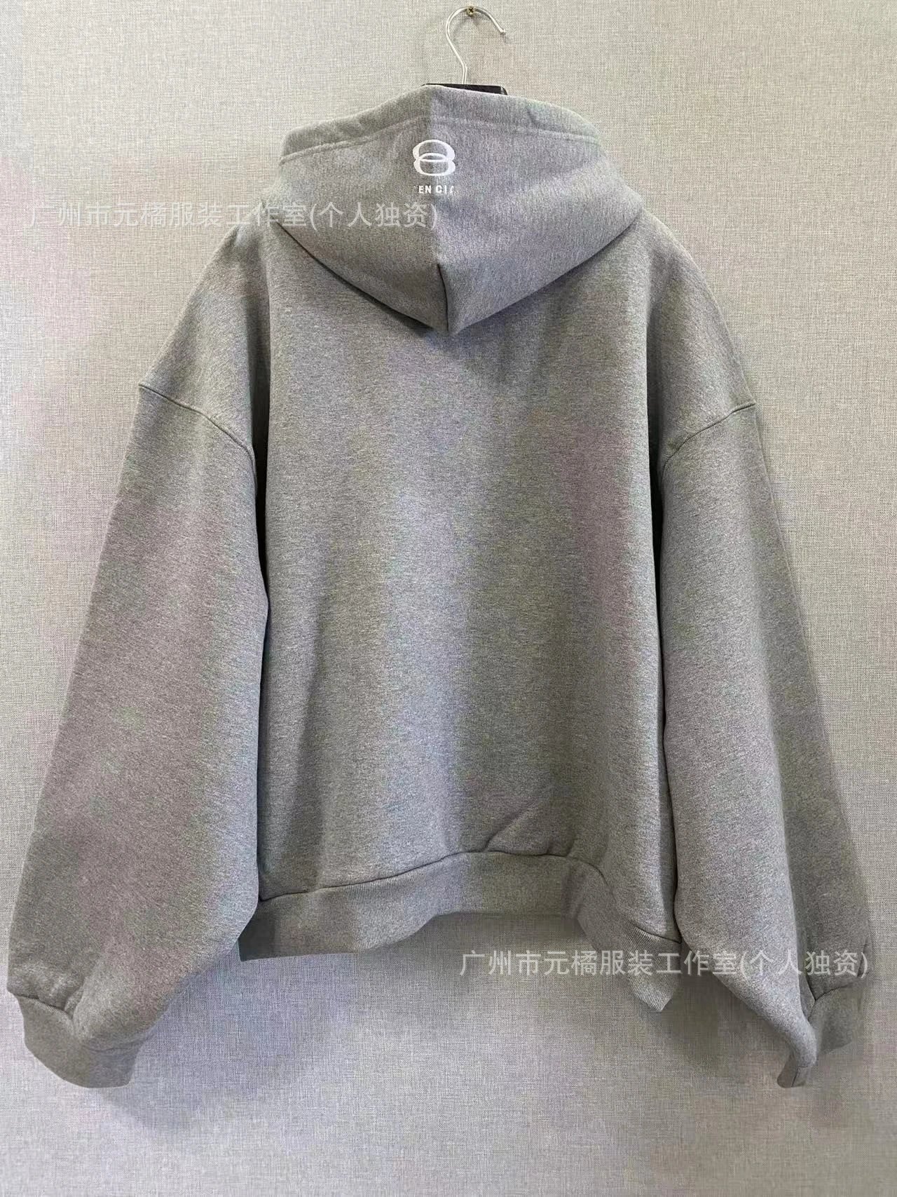 Oversized Zip-Up Hoodie Gray Hoodie - 4