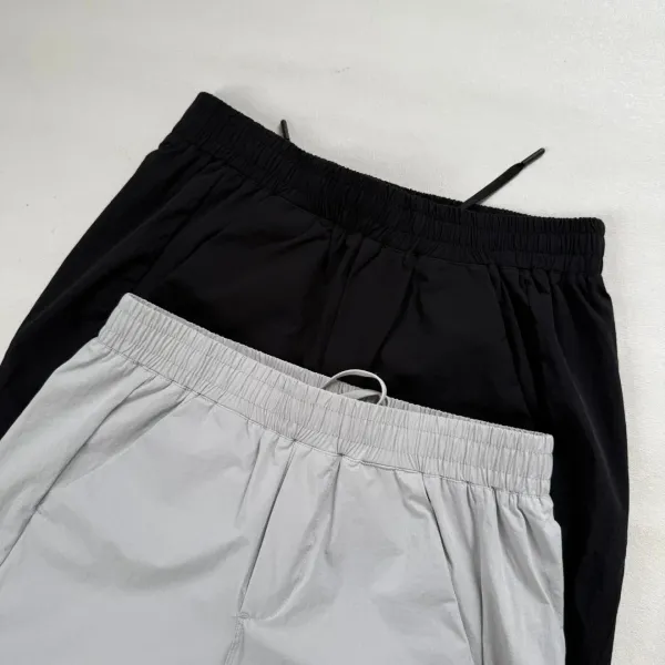 Design Drawstring Waist Pants Light Gray Pants - 18