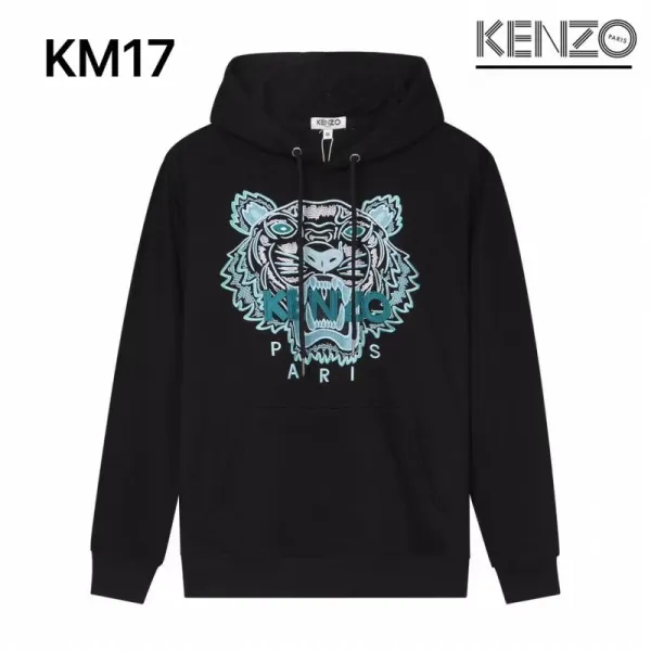 Kenzo Tiger Embroidered Black Hoodie - 1