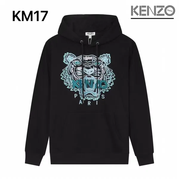 Kenzo Tiger Embroidered Black Hoodie - 24