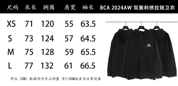 Balenciaga Logo Zip-Up Hoodie Black - 2