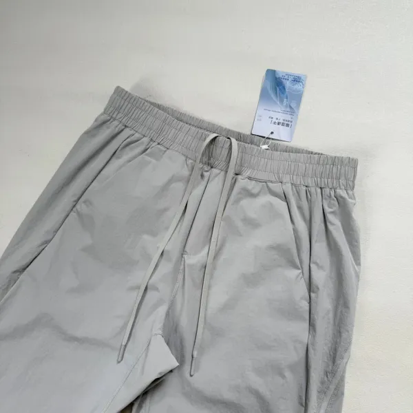 Design Drawstring Waist Pants Light Gray Pants - 11