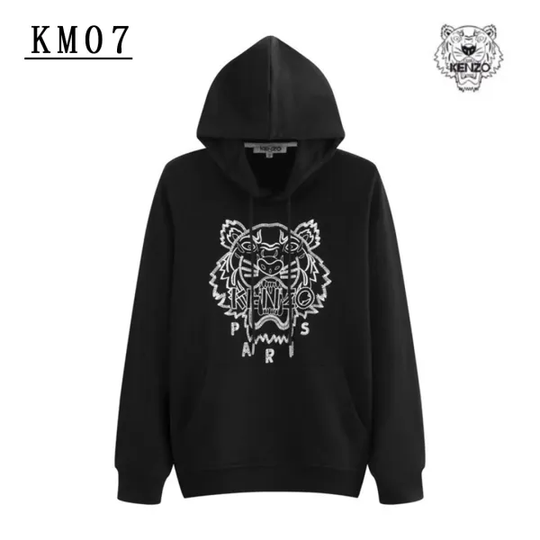 Kenzo Tiger Embroidered Black Hoodie - 10
