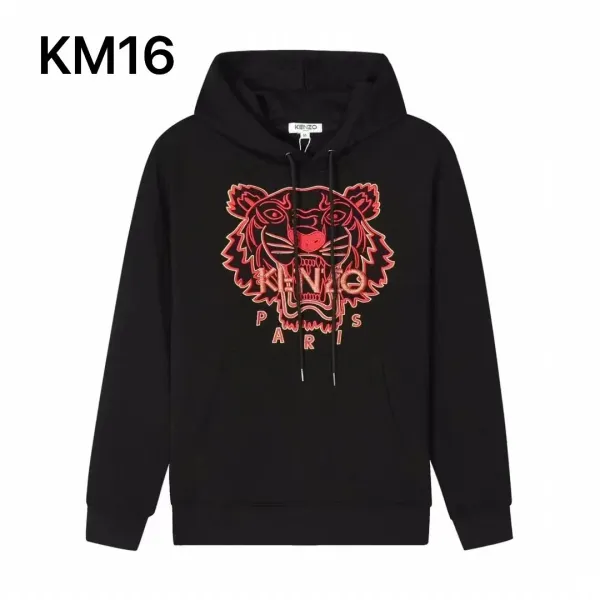 Kenzo Tiger Embroidered Black Hoodie - 23