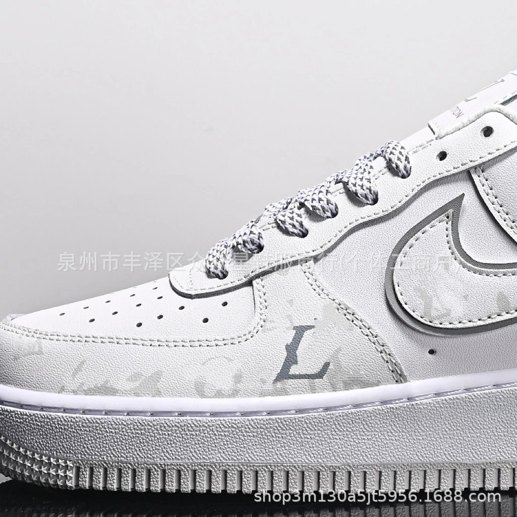 Nike Air Force 1 Low 'L' Green White Sneakers - 6