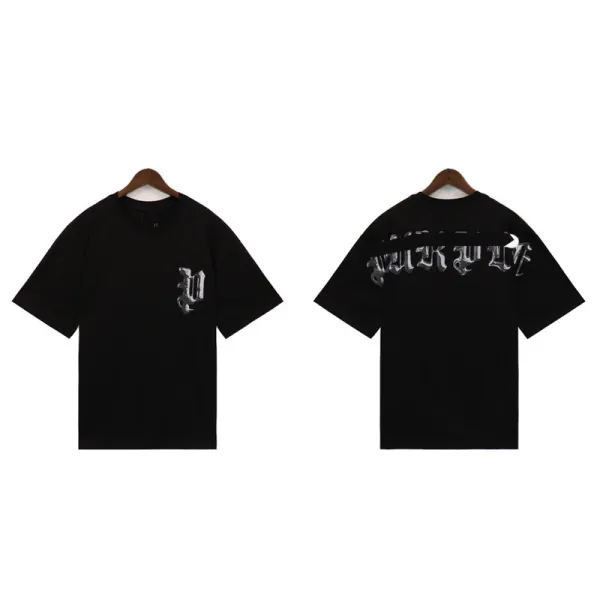 Pleasure x Unknown Gothic Lettering Black T-Shirt - 1