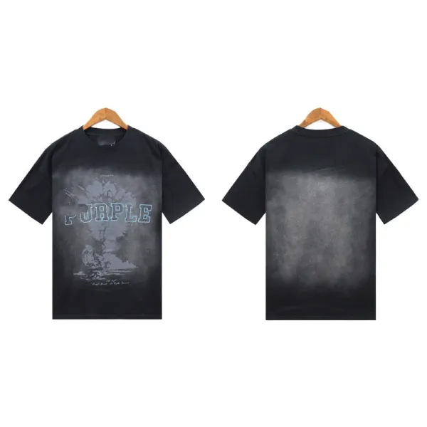 Purple Rain Graphic Washed Black T-Shirt - 1