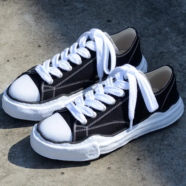 Maison Margiela Replica Sneakers Black/White Canvas Sneakers - 1