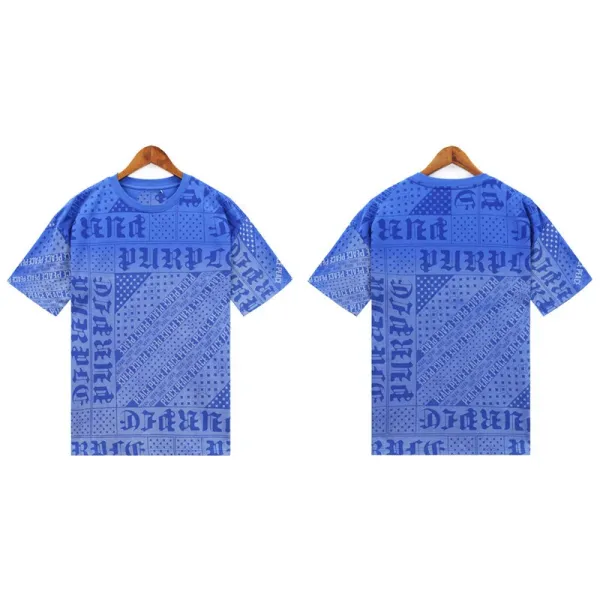 Purple Bandana Print All-Over T-Shirt Blue - 1