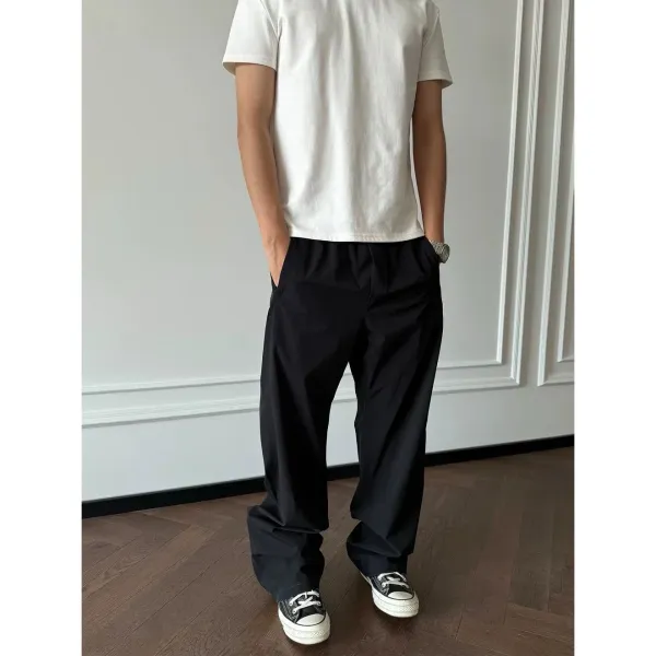 Design Drawstring Waist Pants Light Gray Pants - 8