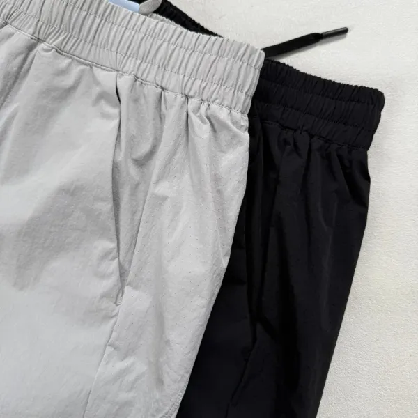 Design Drawstring Waist Pants Light Gray Pants - 20