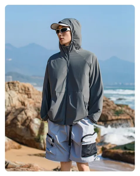 Doon Ultralight Packable Hooded Windbreaker Beige Outerwear - 14