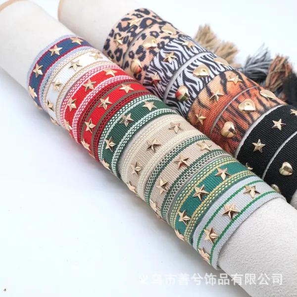 Handwoven Cotton Tassel Bracelet Pink Accessories - 9