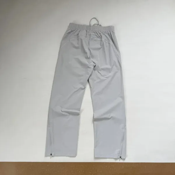 Design Drawstring Waist Pants Light Gray Pants - 12