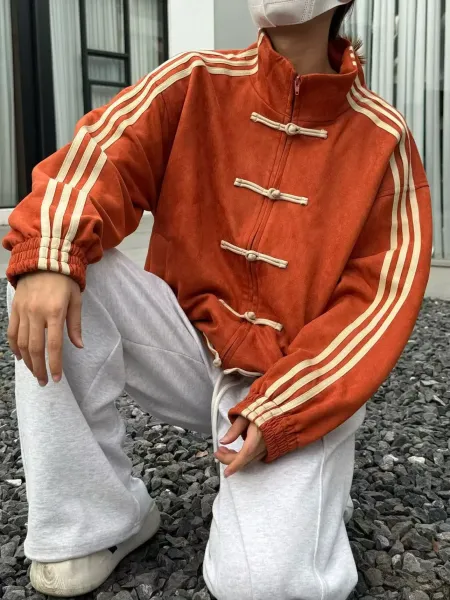 Custom中式盘扣运动风外套 Light Blue Track Jacket - 35