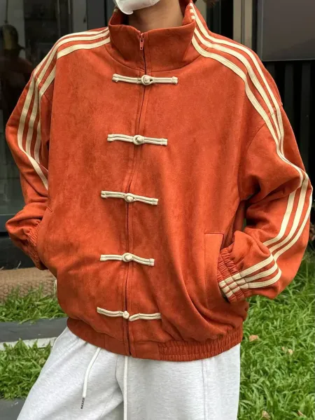 Custom中式盘扣运动风外套 Light Blue Track Jacket - 38