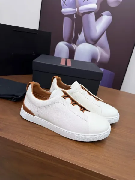 Hogan Interactive White and Tan Leather Sneakers - 1