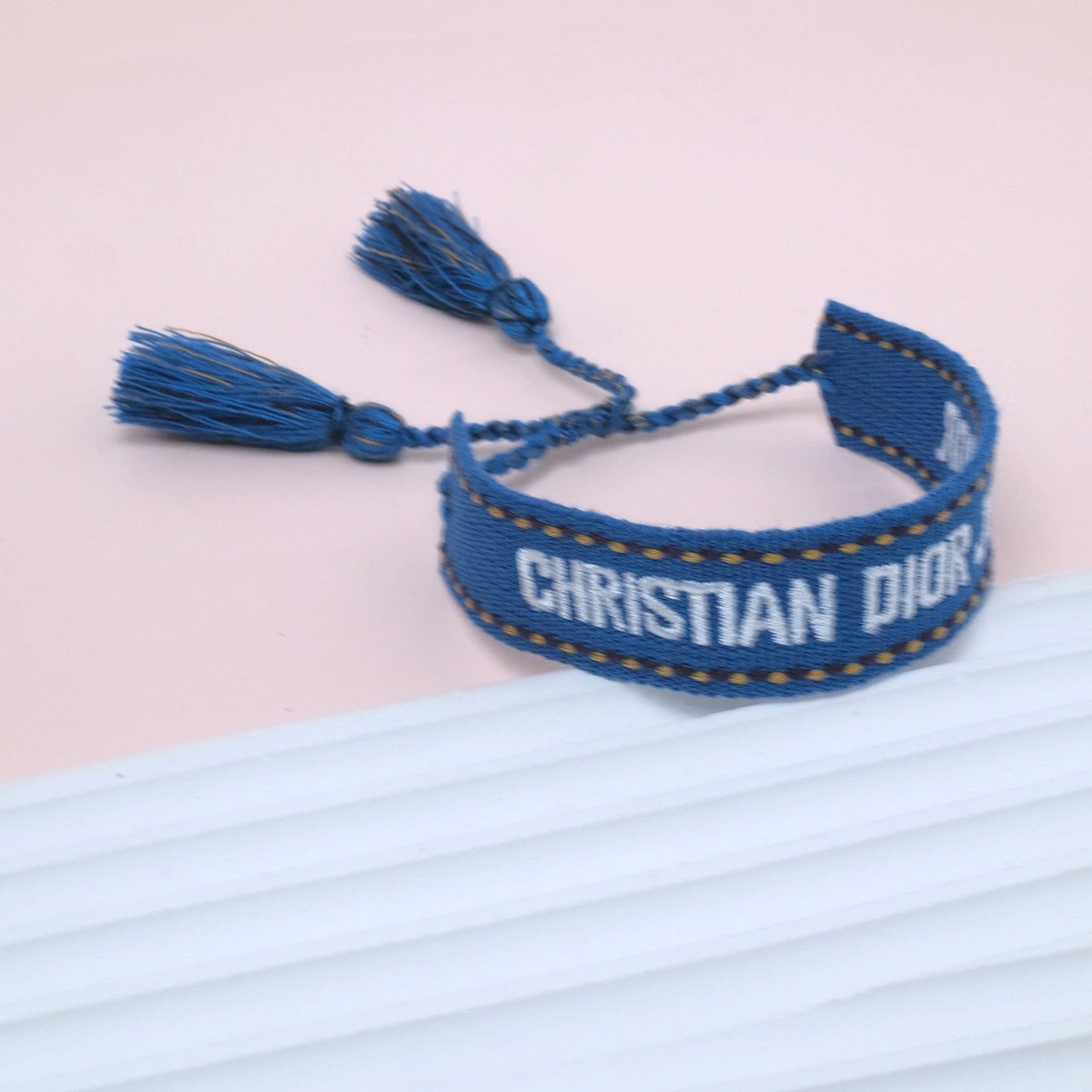 Dior Oblique Woven Bracelet Navy Blue - 1