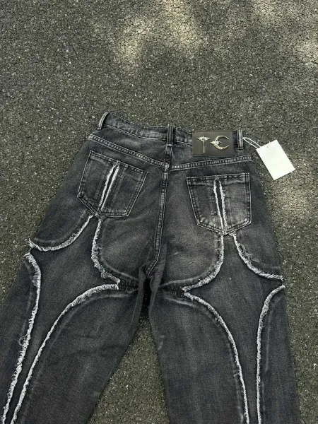 Philipp Plein Heart-Embroidered Distressed Wide-Leg Jeans - 6