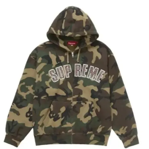 Supreme Camo Arch Logo Full-Zip Hoodie - 1