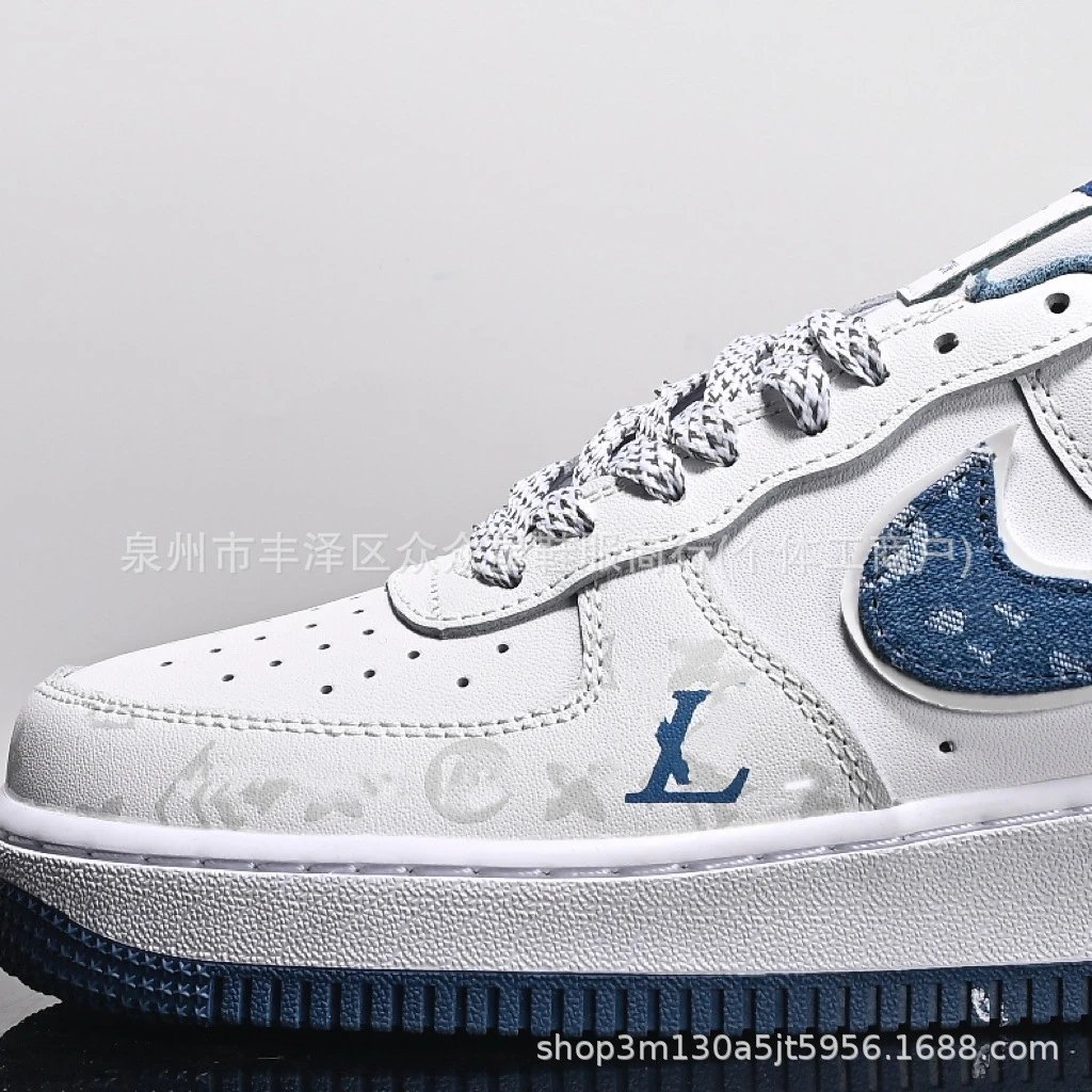 Nike Air Force 1 Low 'L' Green White Sneakers - 4